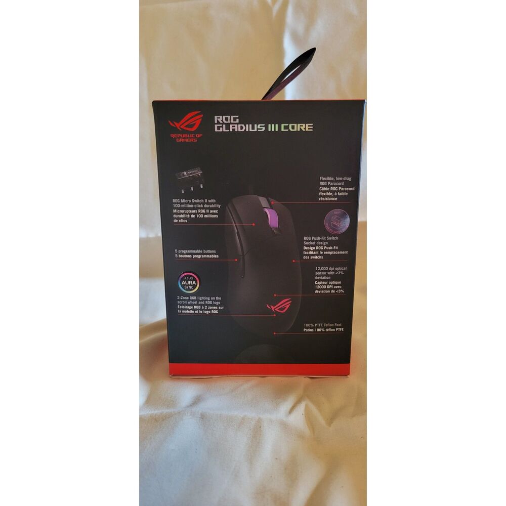 NIB ASUS ROG Gladius III Core Mouse - Picture 4 of 5